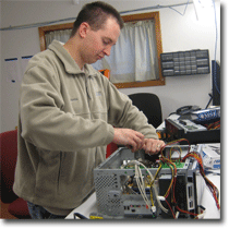 computer technician at work